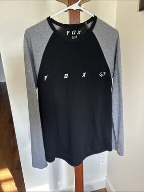 Fox Mens Black Colorblock Long Sleeve Thermal Shirt Size S